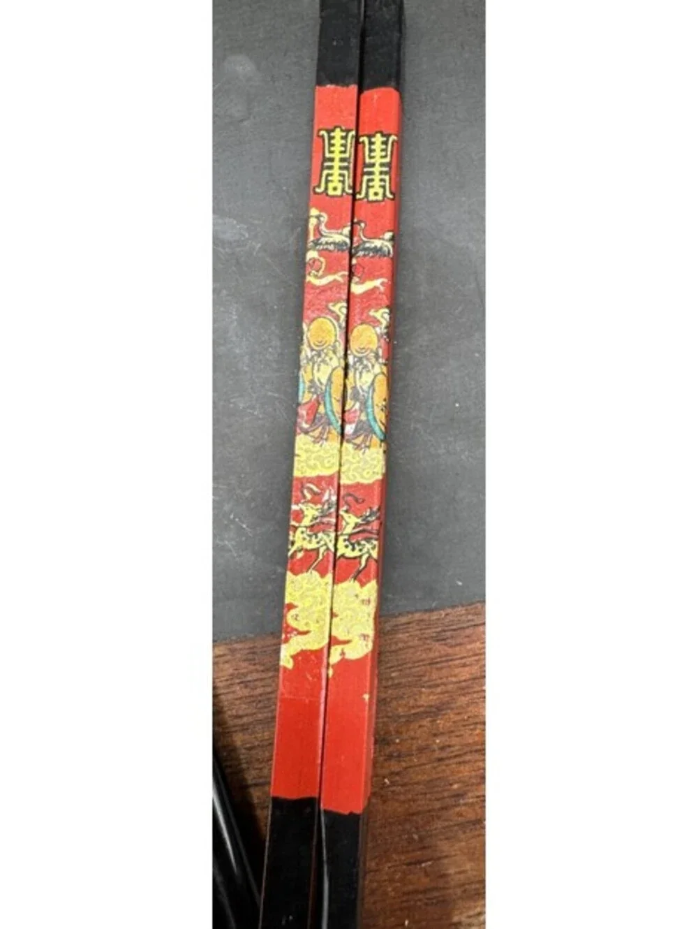 Wooden Lacquered Chopsticks Vintage - 2 Pairs
